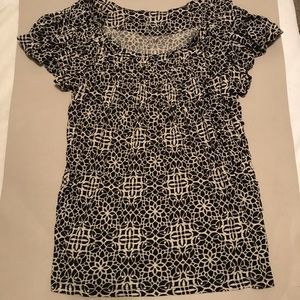 Elle Black and Cream Patterned T-shirt